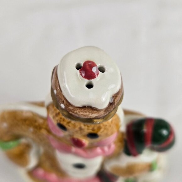 Fitz and Floyd Candy Lane Gingerbread Salt and Pepper Shaker Set Ceramic Vintage - Picture 9 of 14